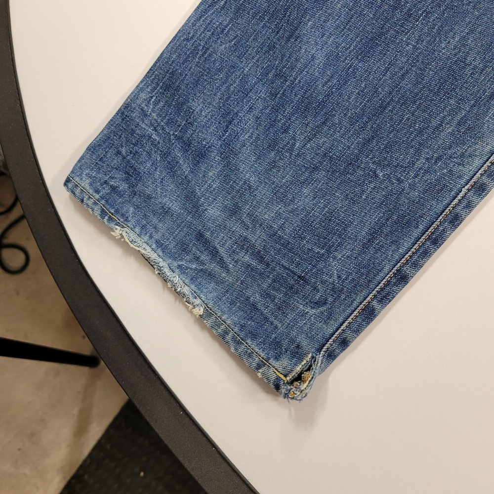 Polo Ralph Lauren Vintage 67‎ Jeans Mens 42x32 Blue Denim American Faded - Picture 11 of 14